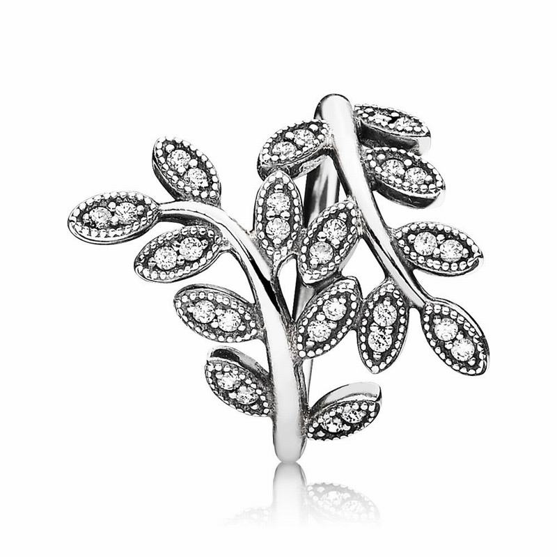 Pandora Sparkling Leaves Statement Ring - Sterling Silver/Cubic Zirconia - Canada | VC1700XD